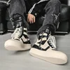 Men High-top Shoes,Ankle Boots,High-top Sneakers Riding Casual Shoes,PVC Retro Designer Platform Sneakers for Street Club 4