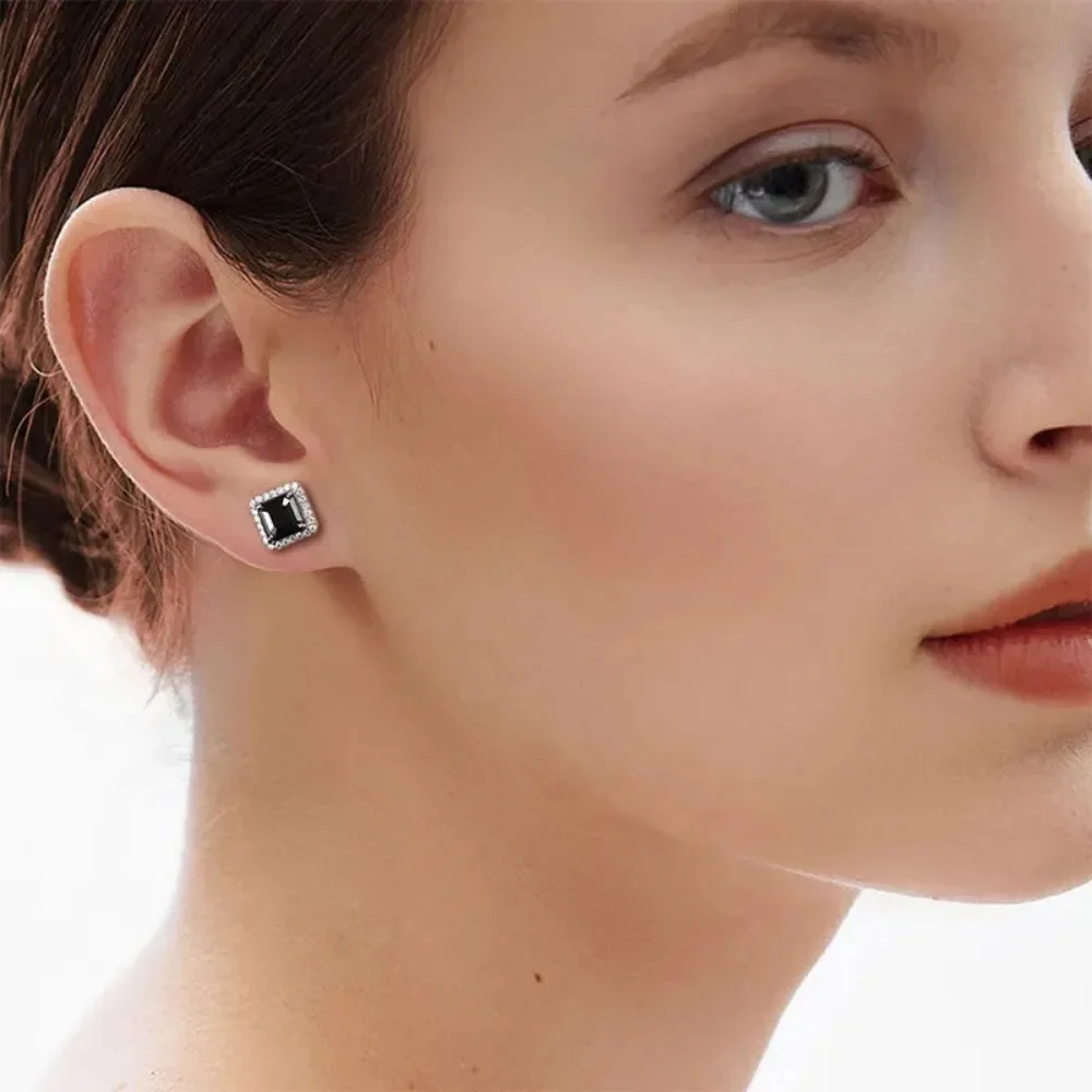 Orecchini Borchie Moissanite Argento 925 Orecchini Borchie In Moissanite Da 1 Ct Totali, Argento 925, Vite Posteriore, Certificati GRA, Taglio Rotondo 5mm Orecchini Vite Schiena Moissanite Lab-created - Foto 3