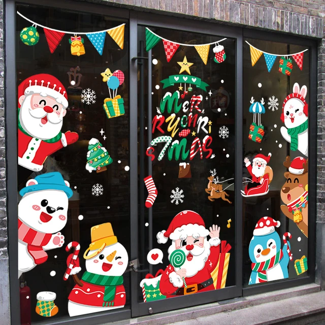 Neue Weihnachts Dekoration Fenster Aufkleber Santa Geschenke Frohe  Weihnachten Spiegel Aufkleber Weihnachten Baum Fenster Glas Aufkleber Neue  Jahr 2023 - AliExpress