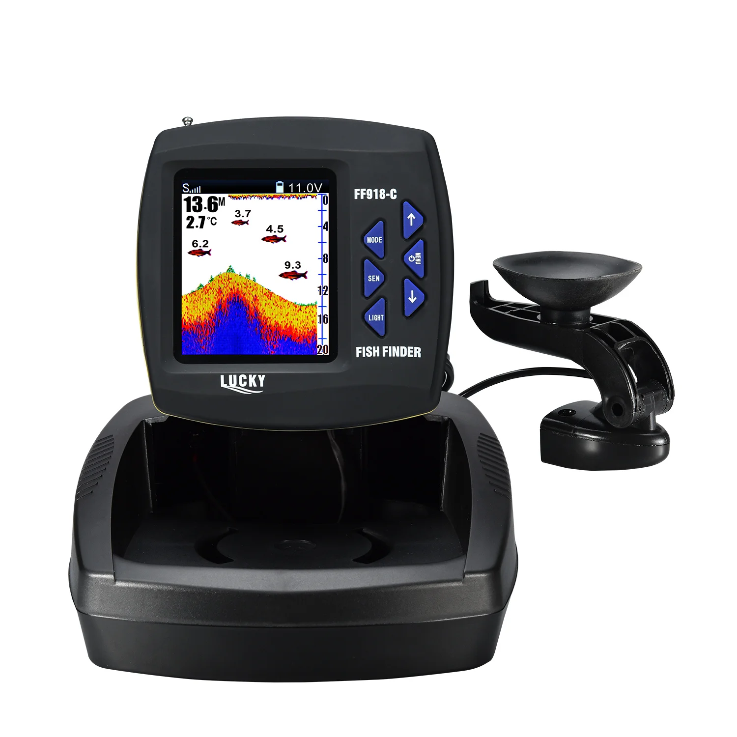 Wired Fishing finder 540ft/180m Depth Sounder Fish Detector Monitor echo sounder for fishing from a boat