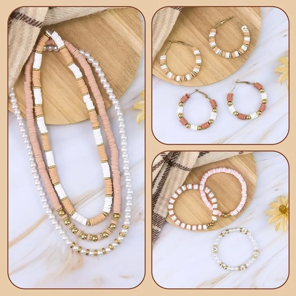 K braccialetto con perline di argilla, 2370 pezzi K per creazione di braccialetti con perline Heishi piatte in argilla polimerica per ragazze e adulti, k braccialetto di amicizia fai-da-te  36