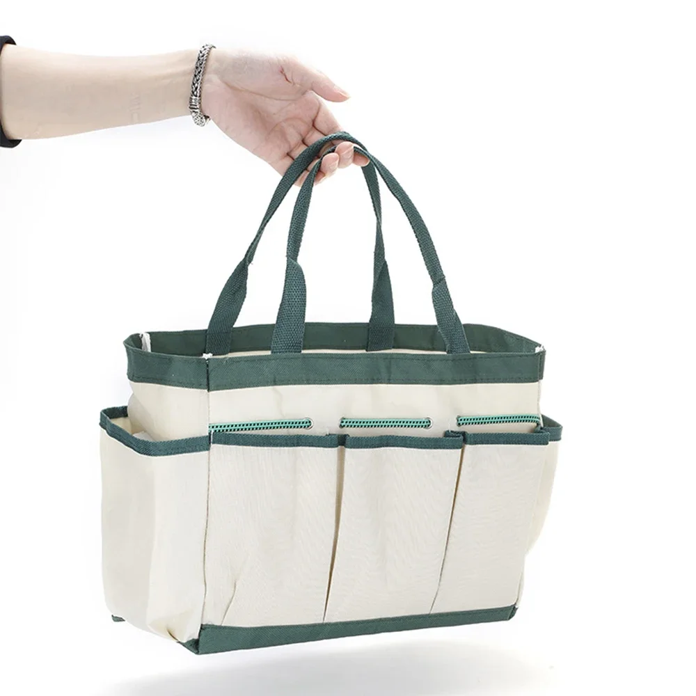 Heavy Duty Canvas Garden Tote Bag Garden Tool Bag with 8 Deep Pockets 1