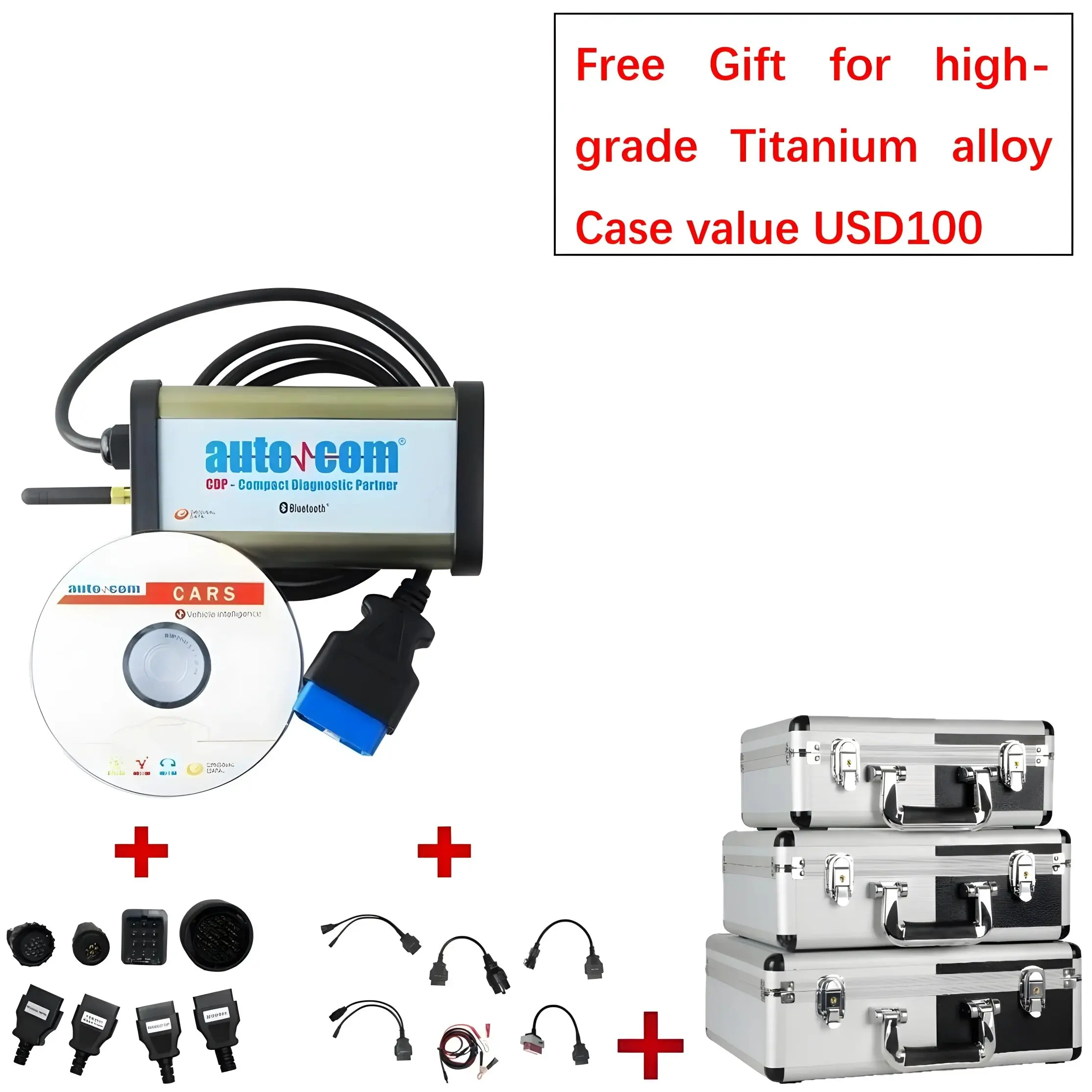 

2024 Newest Autocom CDP Pro For Delphi DS150E New Vci Diagnostic Tool Plus OBD2+Bluetooth+ Full Set Car And Truck Cables