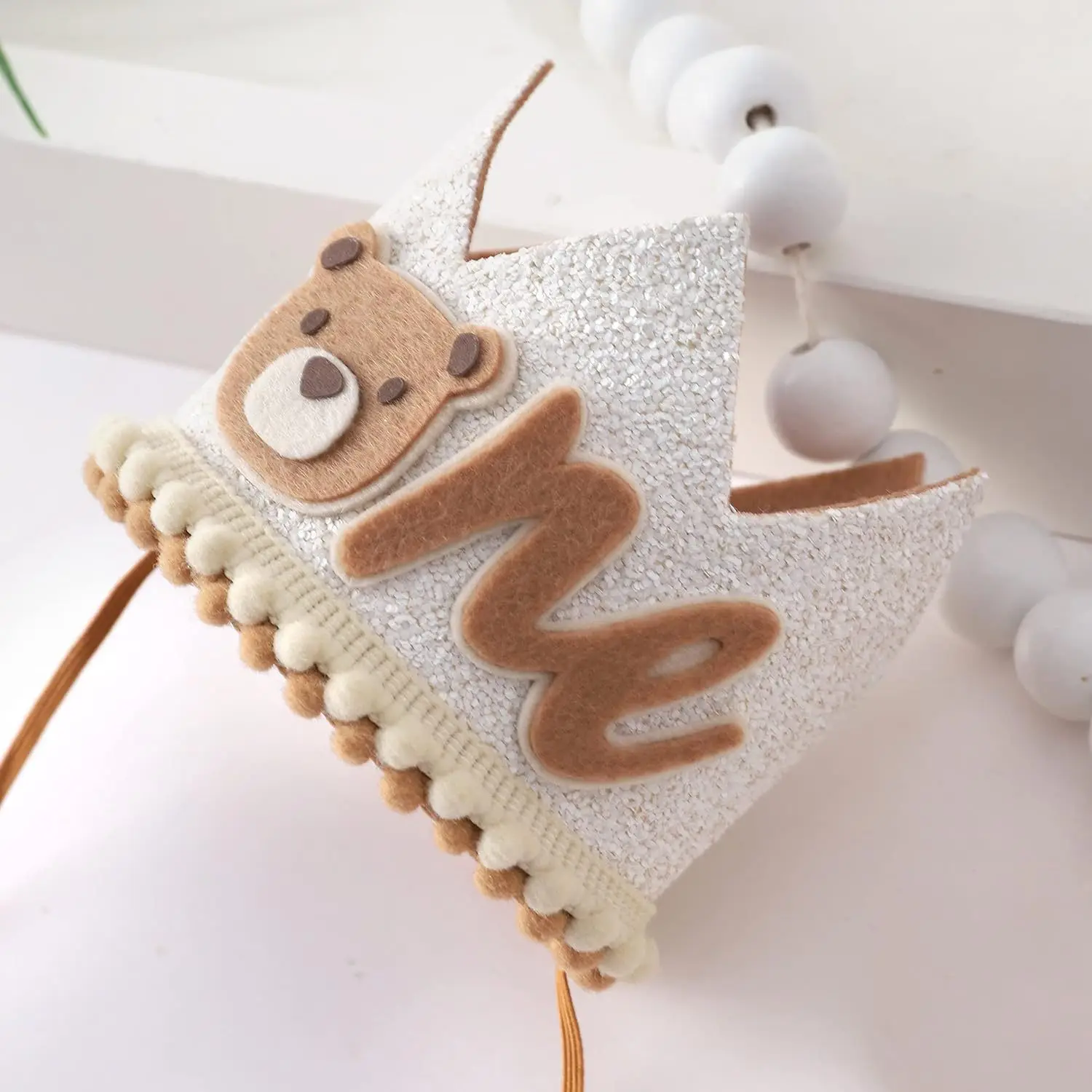 Birthday Crown Party Hat Birthday Party Decoration For Kids Bear Crown Glittering Powder