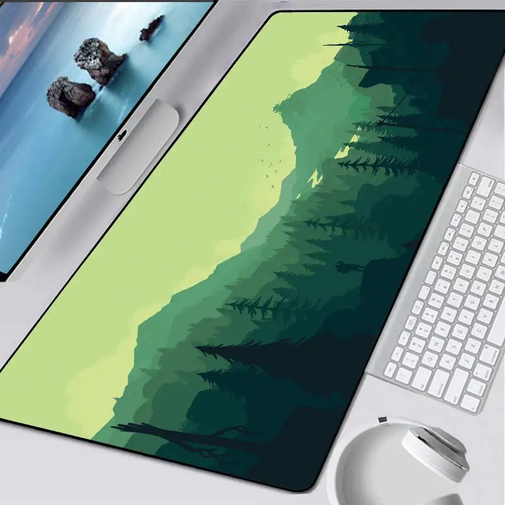 Deep Forest Art Hd Printing Xxl Mouse Pad Accessorio Per Giocatori Hot Large Computer Lock Edge Keyboard Mat Kawaii Desk Pad Regali