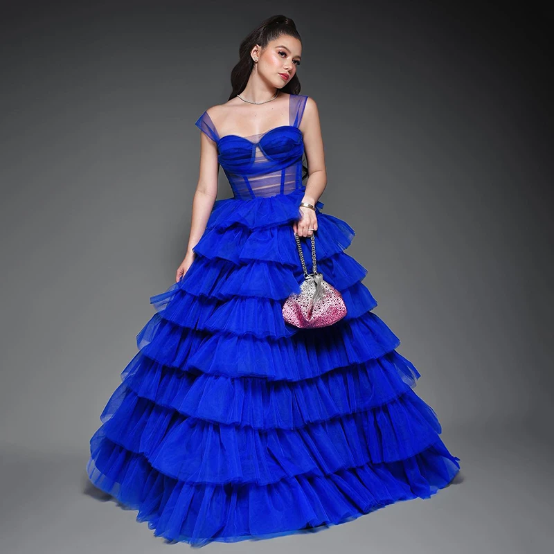 

Eightree Formal A-Line Evening Dresses Sweetheart Ruffled Floor Length Prom Dress Women Princess Cocktail Party Gown Custom Size