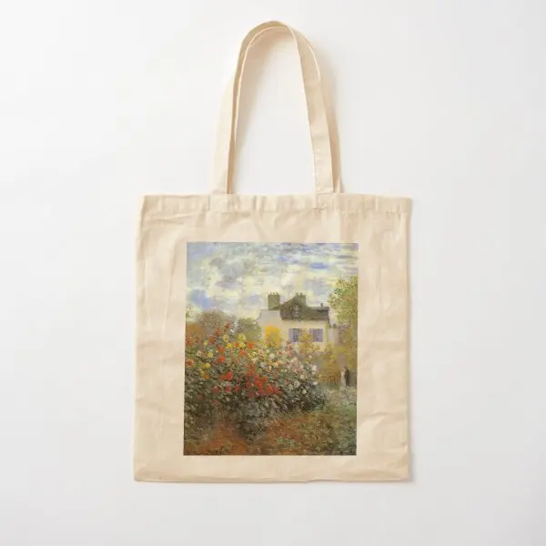 

Claude Monet The Garden At Argenteuil Canvas Bag Foldable Handbag Ladies Casual Shoulder Bag Reusable Women Grocery Printed