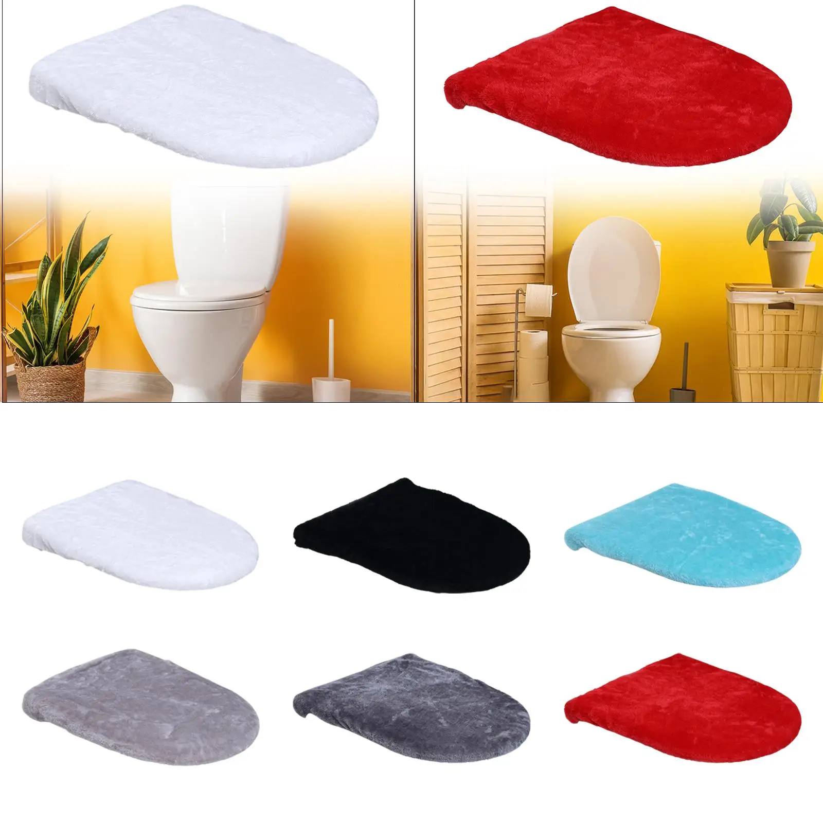 Toilet Lid Seat Cover Toilet Seat Mat Lightweight Washable Seat Cushion Absorbent for Bathroom Traveling Apartment Bar