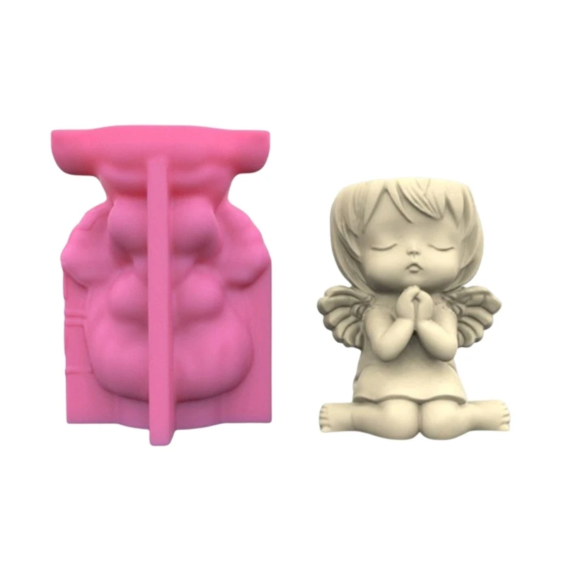 Girls Angel Head-Silicone Flower Pot Mold Concrete Candlestick Silicone Holder Mold Succulent Planter Cement Clay