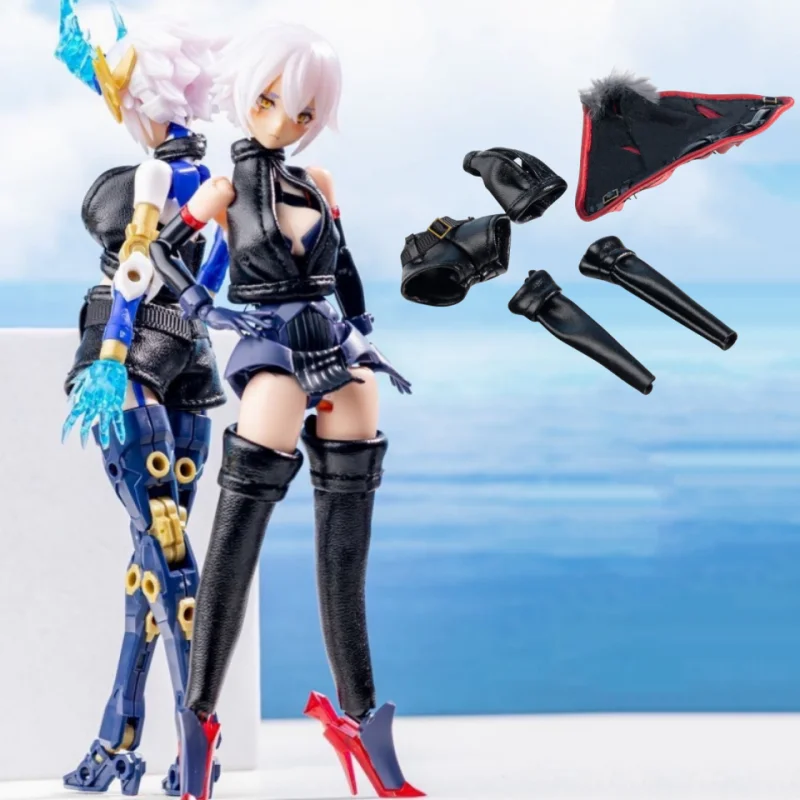 

1/12 Women Soldier Leather Jacket Hot Shorts Pantyhose Sexy Anime Mobile Suit Girl Clothes Set For 6" SHF Action Figure Body
