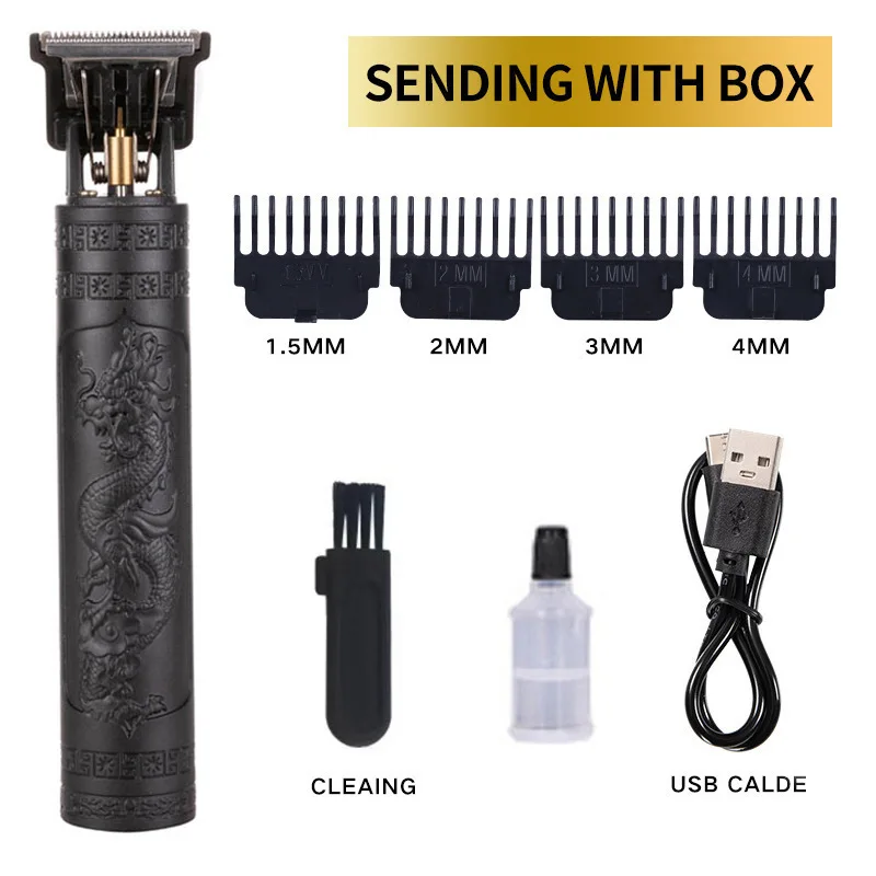 Electric Hair Clipper for Men Rechargeable Trimmer Shaver Vintage Barber Razor
