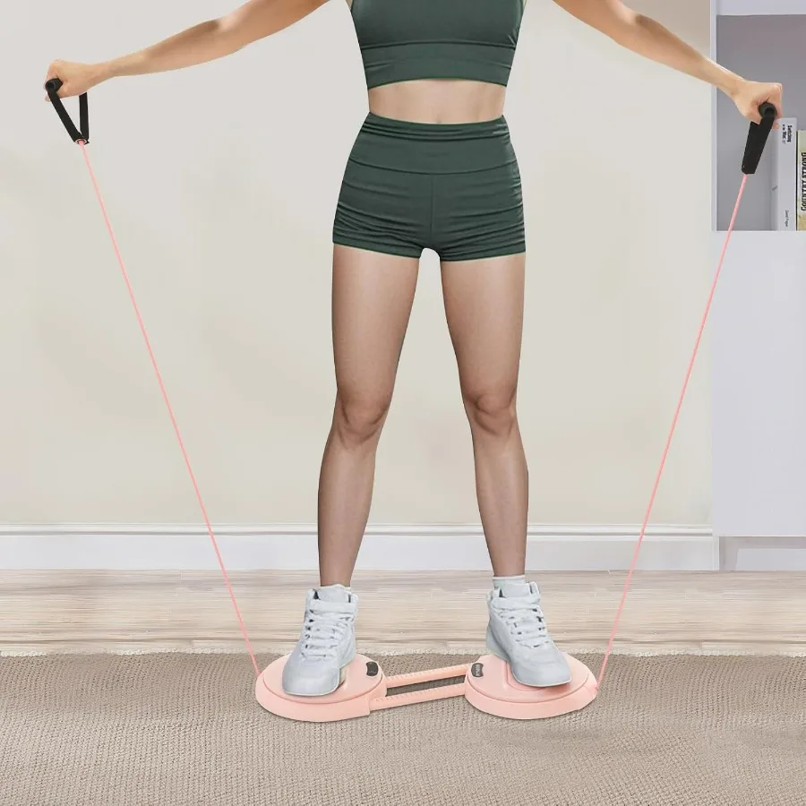 Waist Twister Machine Exercise, Ab Twister Board with Elastic Tension Ropes, LCD Tracks Workout Data, 220.46lbs Load, for Weight