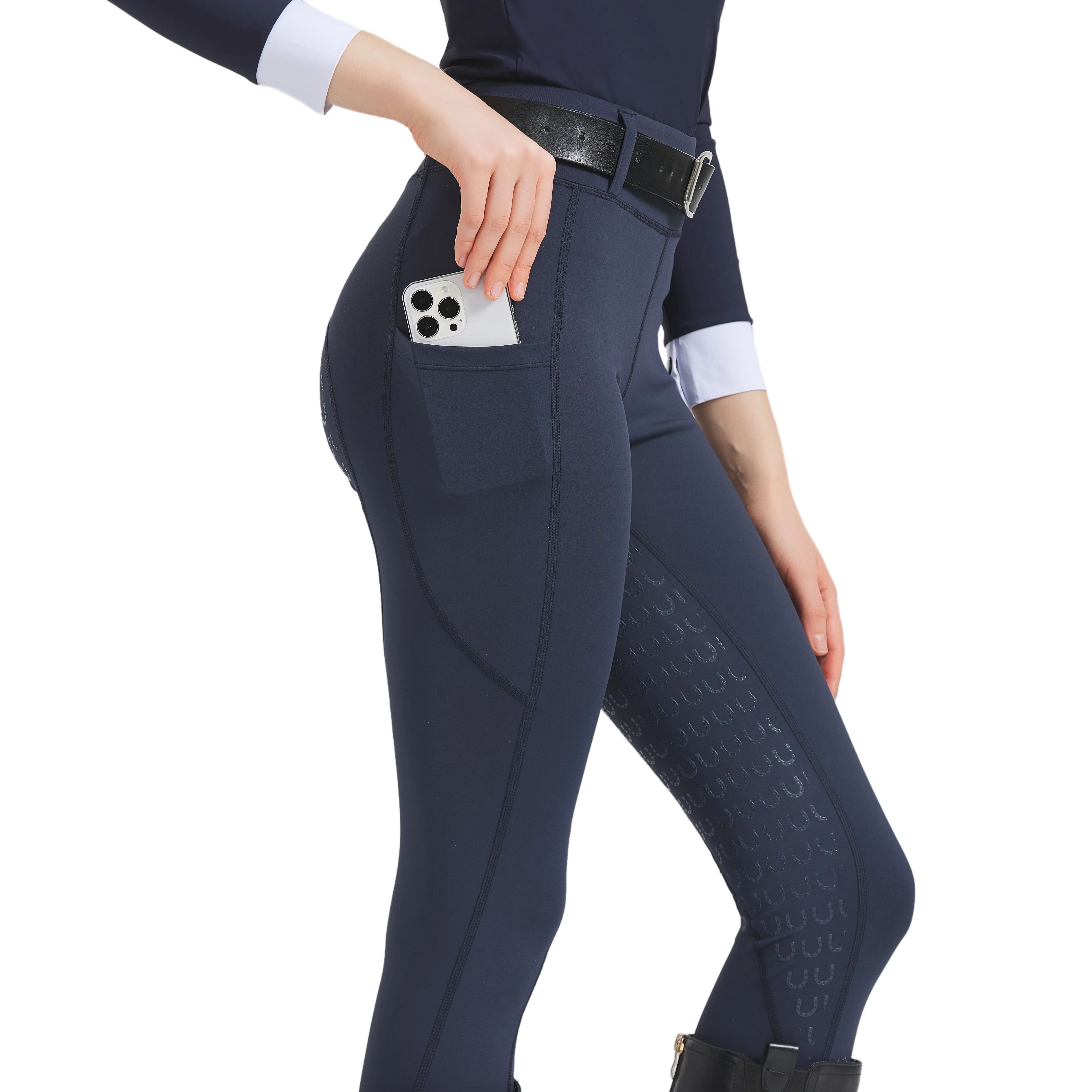 Spring and summer riding pants women's knitted high-stretch, slim-fitting silicone riding pants tight riding pants breathable we 1