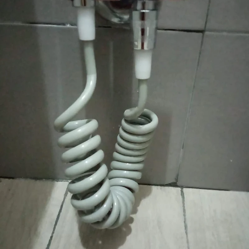 Spray Gun Leakproof Telephone Line Spring Tube PU Retractable Hose Bathroom Shower Tube