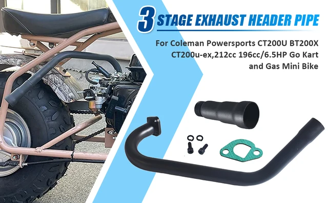 212cc Exhaust Exhaust Pipe For Cc 196cc GX160 GX200, For Baja Warrior MB165 MB200, And For Coleman CT200U BT200X CT200U For Motovox MBX20 Go Kart Mini Bike Harbor Freight Powerhorse 208 Predator