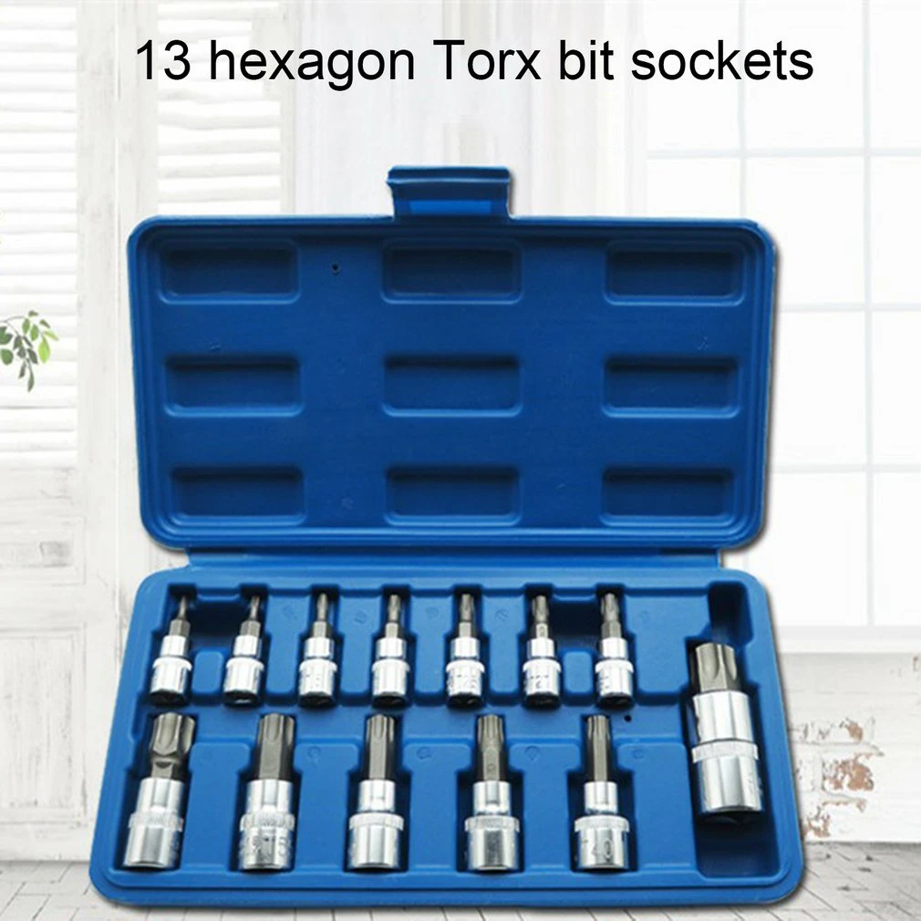 13pcs Torx Key Kit Screwdriver Set Impact Socket Wrnech Head