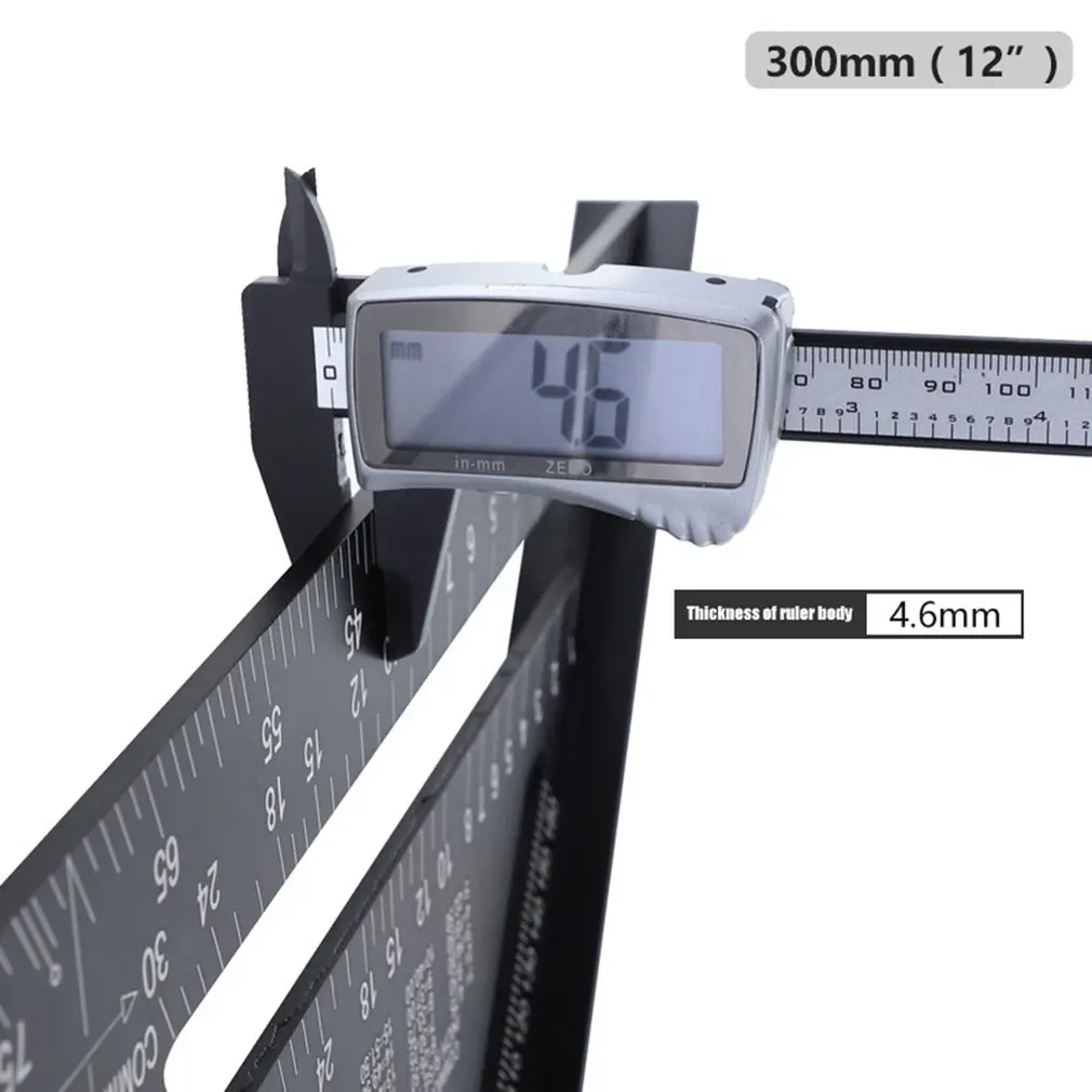 Angle Ruler Metric Aluminum Alloy Triangular Measuring Ruler Woodwork Speed Square Triangle Angle Protractor