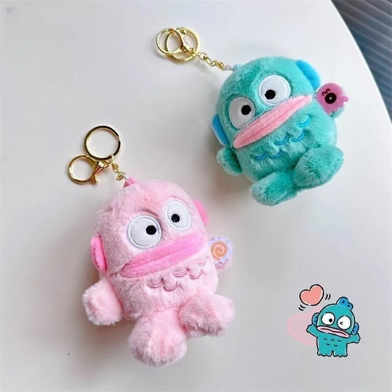 Cartoon Clown Fish Plush Toy Pendant Big Mouth Fish Monster Doll Blue Water Monster Clown Fish Hanton Keychain Bag Charm Gift 6