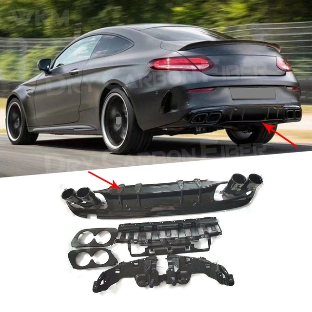 Kit Heckstoßstange Diffusor Auspuff C63 AMG Mercedes C-Klasse