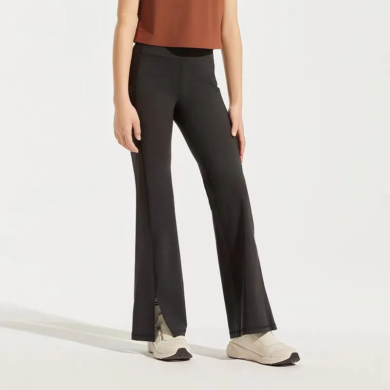 בנות חדשות סתיו מכנסיים בחזית פיצול מכנסיים יוגה נשימות יוגה אלסטי ריקוד פעמונים אלסטית