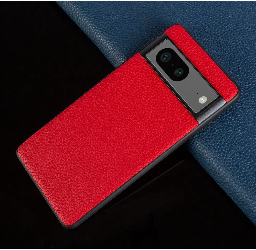 Luxury Cowhide Leather Phone Case with Full Protection - Shockproof Back Cover