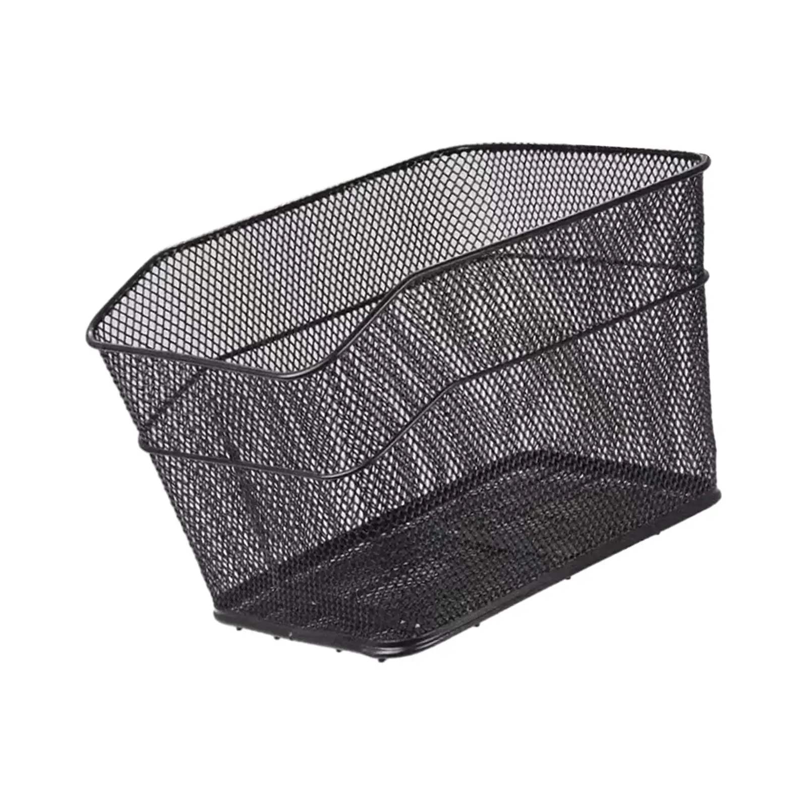 Rear Bike Basket With Black Liner, Cargo Net Large Rear Removable Metal Bicycle Basket, Heavy Duty Rear Basket For Electric Bike, Great For Bike Trip Carrying Grocery Dog - View #3