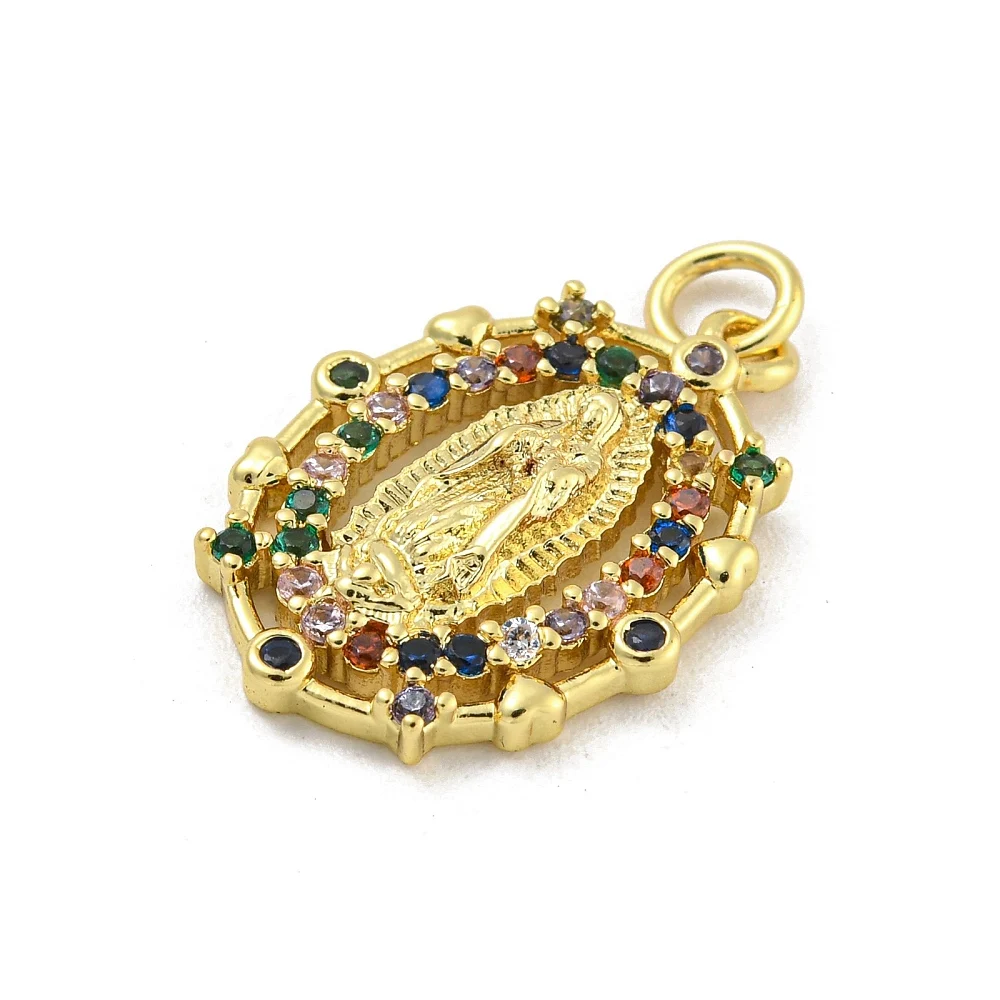 PandaHall 10 Stück 18K Vergoldete Jungfrau Maria Anhänger Katholische Rosenkranz-Anhänger für DIY Damen Halsketten Schmuckherstellung Zubehör – Detail 31