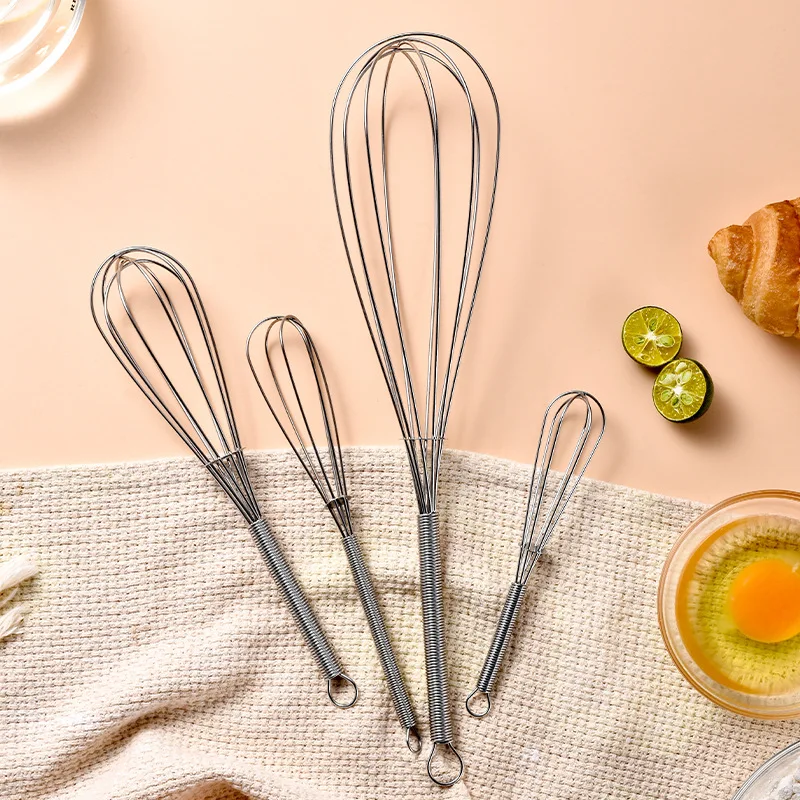 1Pc Multifunctional Stainless Steel Egg Stirring Balloon Whisk Manual Egg Beater Mixer Kitchen Baking Utensil Cream Butter Whisk