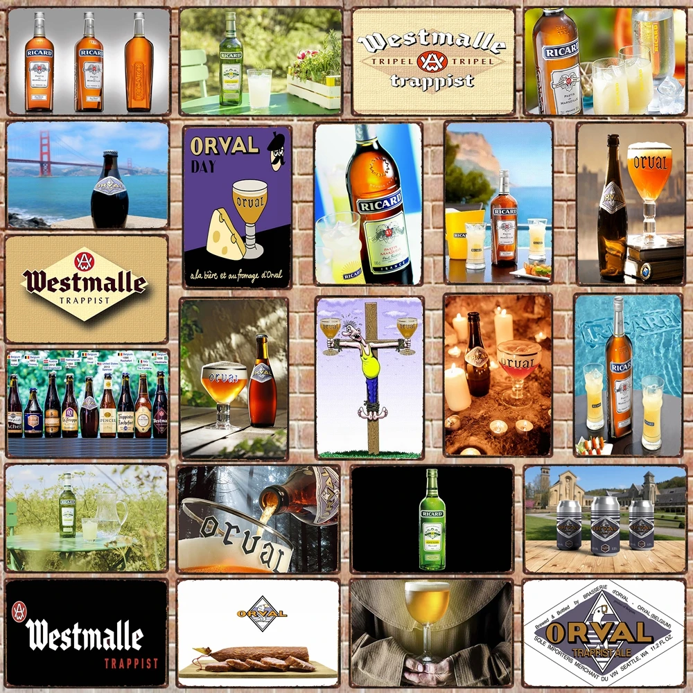 

Belgian Beer Orval Westmalle Vintage Metal Tin Signs Plates for Wall Bar Home Pub Art Kitchen Coffee Decor