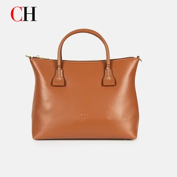 Borsa Tote da Donna CH con Manico Superiore, Lussuosa Borsa a Mano in Pelle PU Marrone, Design Classico, Grande Capacità, Borsa a Tracolla 2026 Nuova