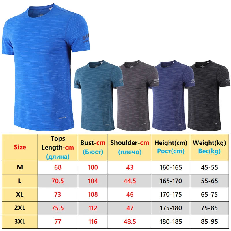Fitness Shirts Men Jogging Running Tranning Clothes Outdoor Breathable Mesh High Quality Leisure Quick Dry Fashion Short Sleeves