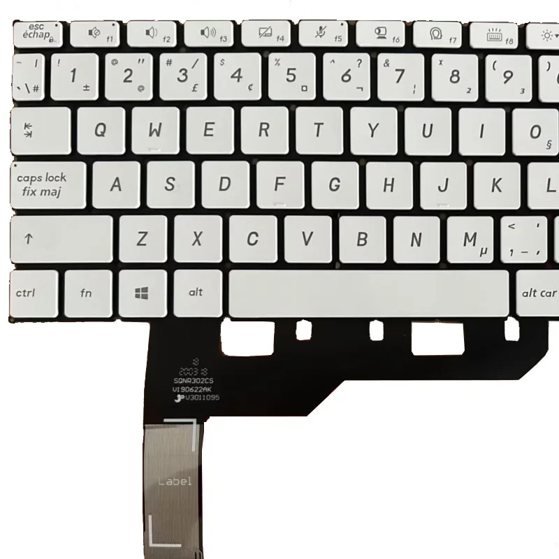 Teclado do Portátil Nos cf para Msi Ms1551 Inglês Cinza com Retroiluminado Branco Novo - Imagem 3