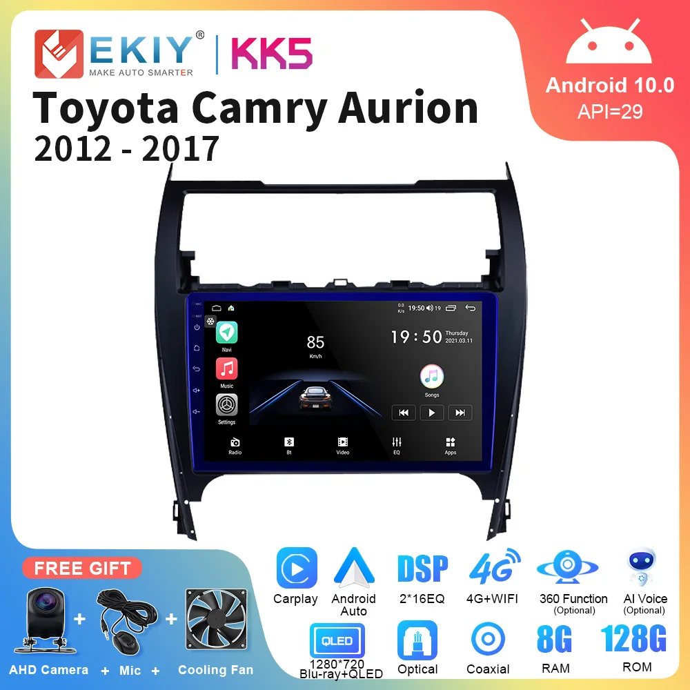 Автомагнитола EKIY KK5 для Toyota Camry US Aurion XV50 2012-2017 Android автомобильный мультимедийный
