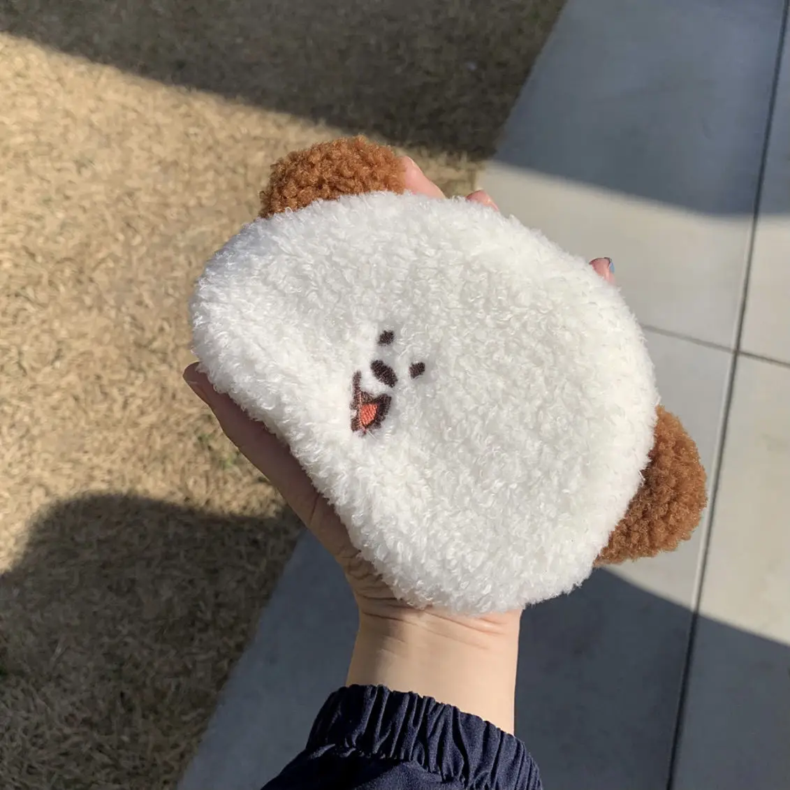 Kawaii Little Face Puppy Plush Coin Purse ID Bus Credit Card Document Keys Storage Money Wallet Case Portable Coin Bag Girls Toy e50 2 4g wireless mouse jiggler portable cordless mouse with 7 keys black