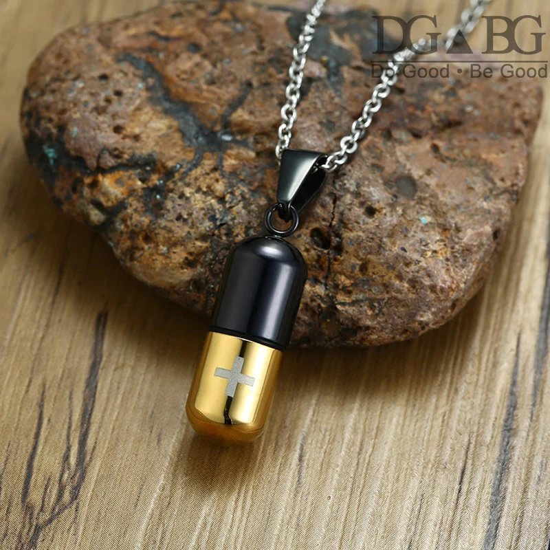 Cremation Urn Necklace For Ashe Memorial Keepsake Jewelry Casket Stainless Steel Pill Perfume Bottle Pendant Cross Direct