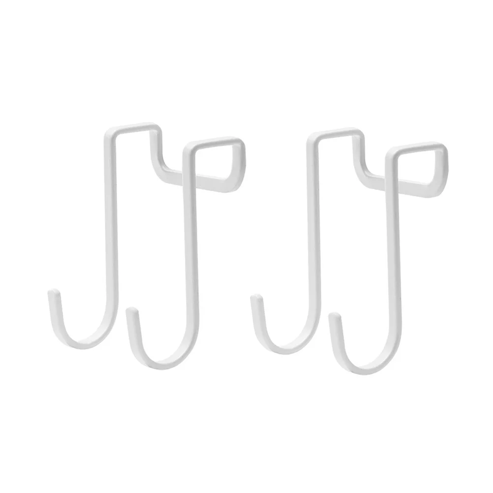 2 Pcs Stainless Steel Hooks Double Row Hangers Punch Free Bag Hooks Door Household Clothes Practical Coat Wall