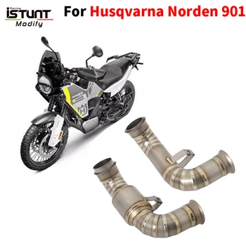 Slip On For Husqvarna Norden 901 Titanium Alloy Motorcycle Exhaust Escape Moto System Mid Link Pipe Connect Original Muffler