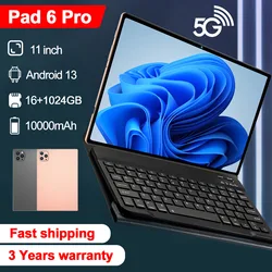 Original Pad 6 Pro Tablet 11 inch Android 13 Global Snapdragon 888 16GB+1024GB 10000mah Tablet 5G Dual SIM WIFI HD Full Screen