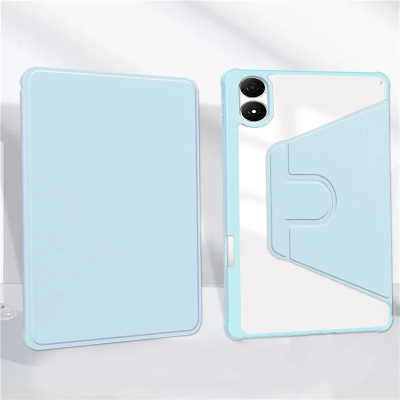 Premium 360° Rotating Acrylic Tablet Case with Pen Slot - Shockproof Smart Cover