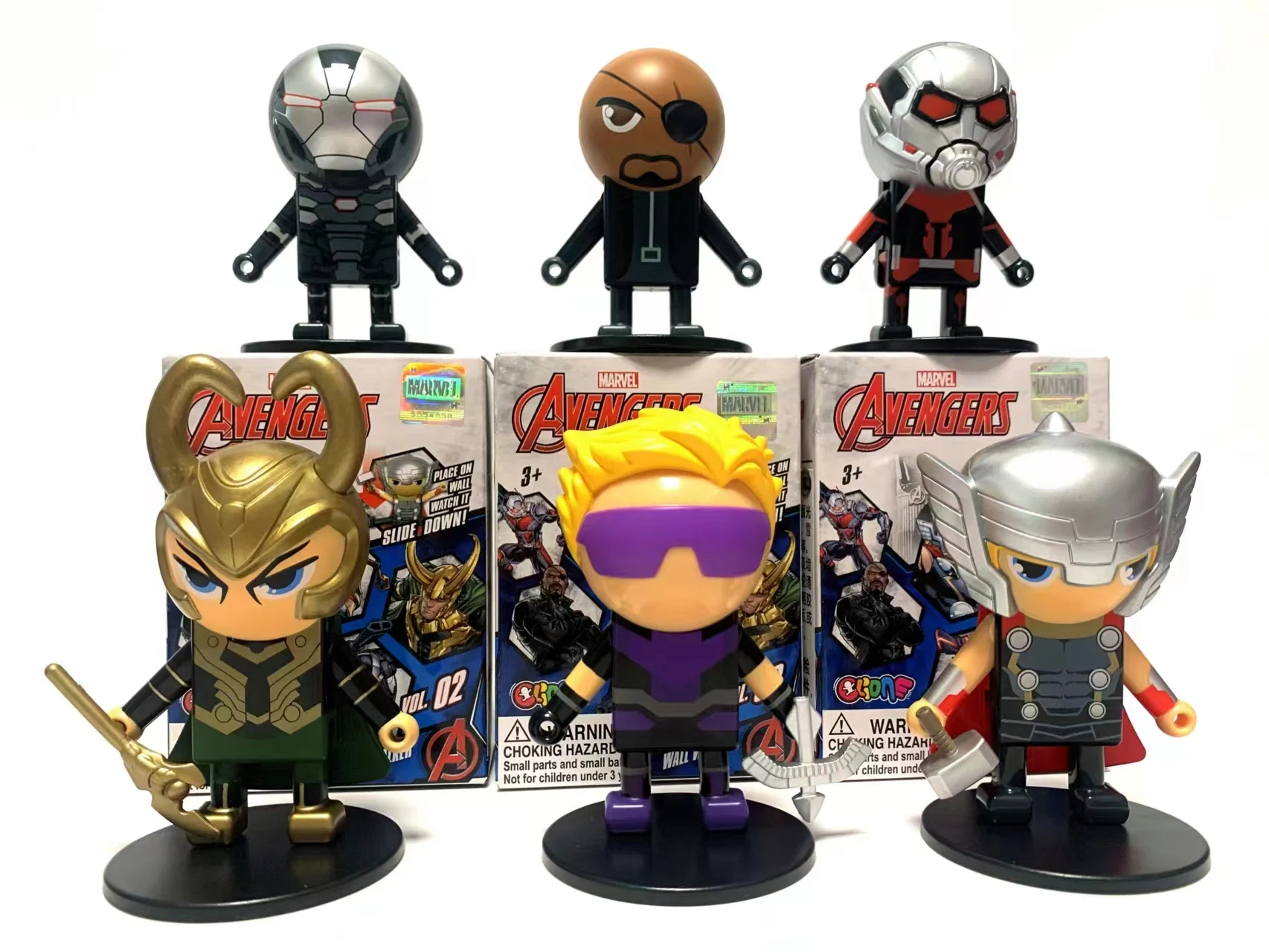 Marvel Avengers Dynamic Wall Climbing Blind Box Ant Man Thor Loki Nick Fury Doll Regali Giocattolo Modello Anime Figure Raccogliere Ornamenti