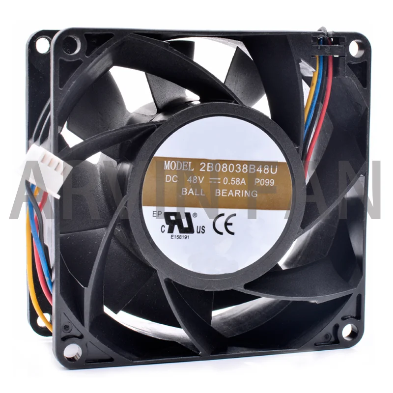 

Brand New Original 2B08038B48U 8cm 8038 80x80x38mm 48V 0.58A Communication Server Chassis Cooling Fan