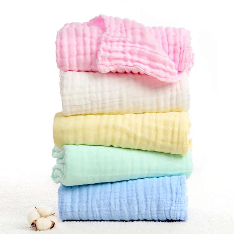 Breathable 6-Layers Gauze Baby Receiving Blanket Muslin Newborn Infant Bath Towel Warm Sleep Bed Cover