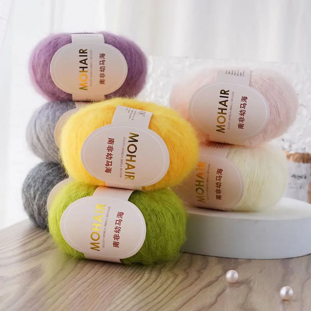 25g Mohair Yarn Extra Soft Warm Baby Wool Crochet Yarn for Hand Knitting Sweater Shawl Scarf DIY Material Supplies