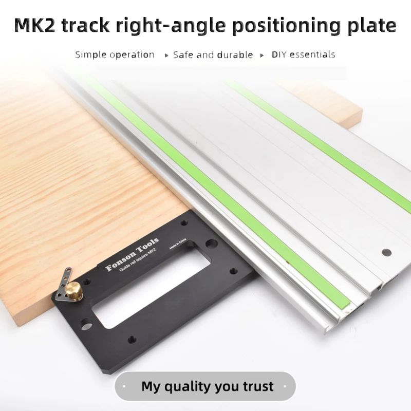 

90° Angle Stop ,Woodworking Track Saw Square Guide Rail Clamp for Festool and Makita Rails Right Angle Positioning Plate Tools