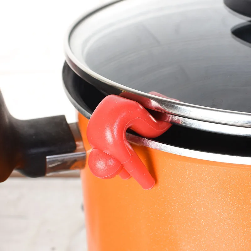 Pot Lid Holder 1 Piece Spill-proof for Soup Pot Kitchen Tools Silicone Heat Resistant