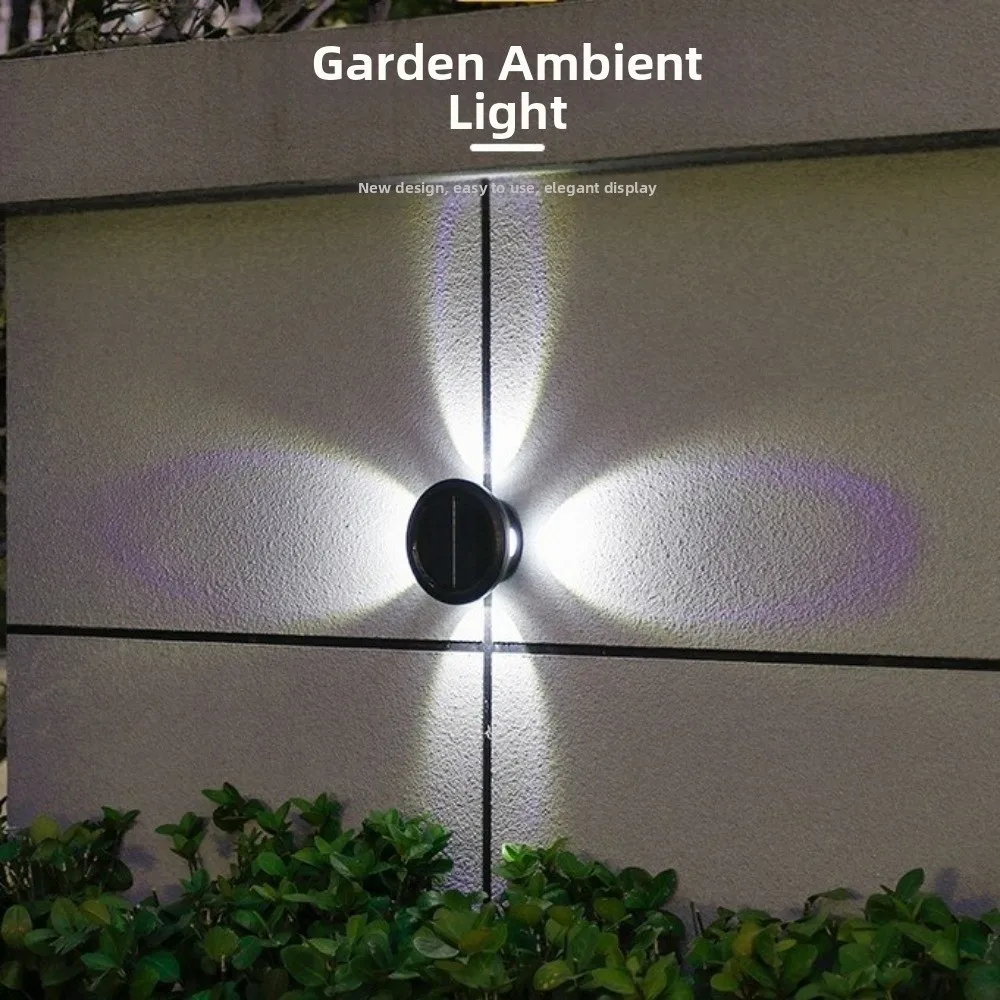 Waterproof Solar Wall Lamp LED Light Solar Powered Outdoor Wall Light Smart Light Control Garden Fence Light Home Courtyard