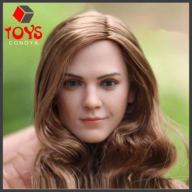 

1/6 Golden Long Curls Hair Emma Watson Head Sculpt Carving for 12" Femal Soldier Action Figure Body Model Doll In Stock