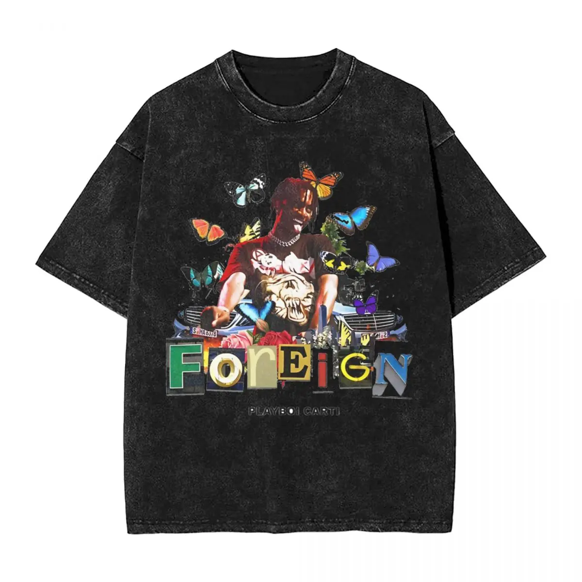 

Футболка Playboi Carti с потертостями, уличная одежда в стиле хип-хоп, модная рубашка с принтом музыкального альбома для мужчин и женщин, в стиле Харадзюку