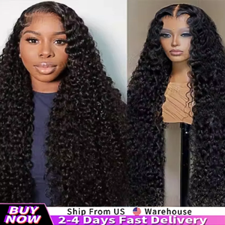 Human hair wig 30 40 Inch Deep Wave 13x6 13x4 HD Lace Front Curly 360 HD Transparent Lace Frontal Brazilian Wig For Black Women