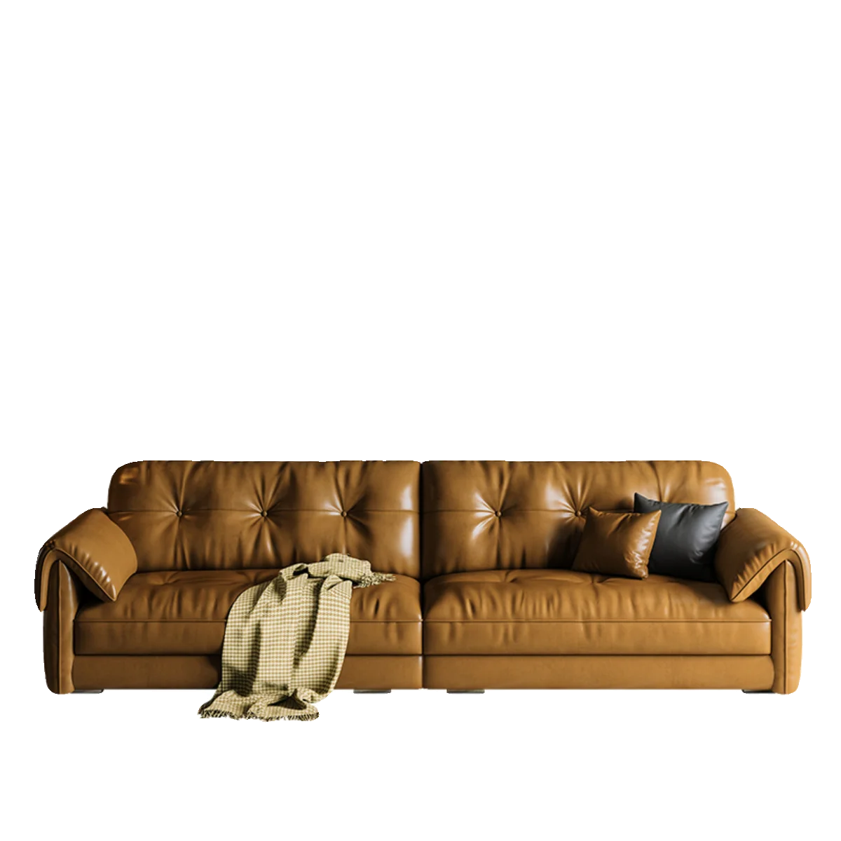 

Кожаный диван с масляным воском, прямое сочетание в французском ретро-стиле для большой и маленькой квартиры, гостиной
